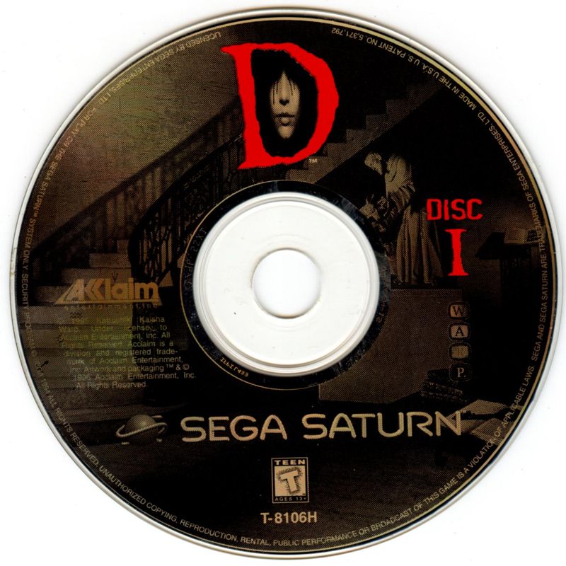Media for D (SEGA Saturn): Disc 1/2