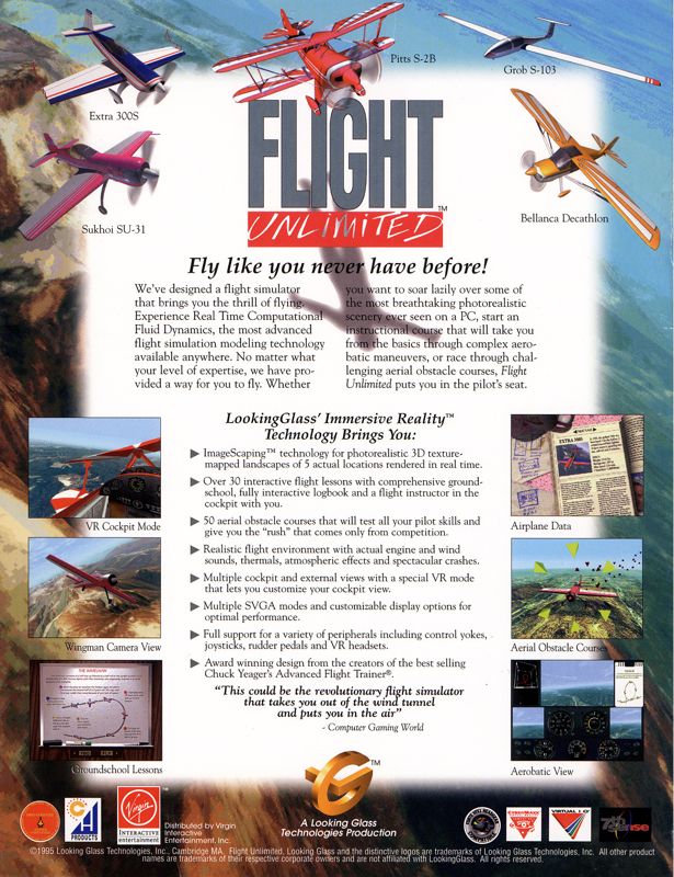 Back Cover for Flight Unlimited (DOS)