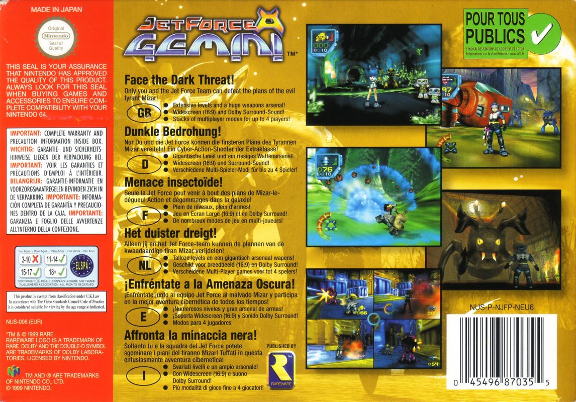 Jet Force Gemini cover or packaging material MobyGames