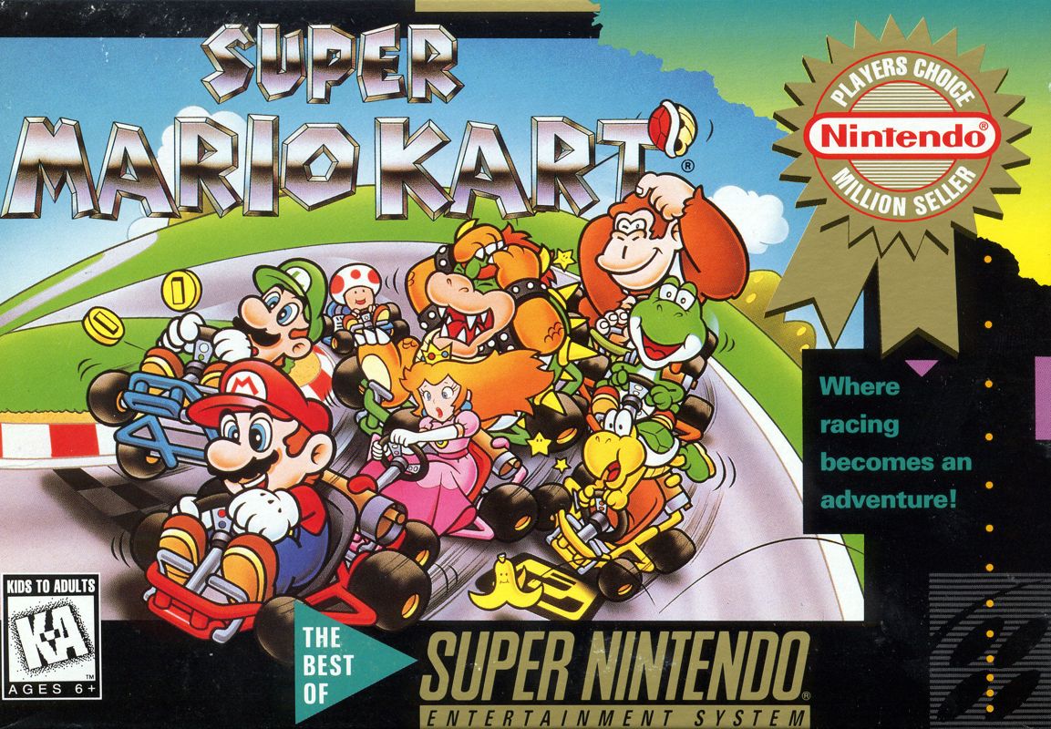 Front Cover for Super Mario Kart (SNES) (Player's Choice)