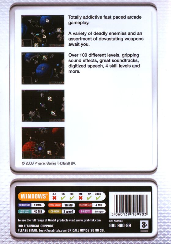 Back Cover for Swarm (Windows) (2006 Phoenix Games release)