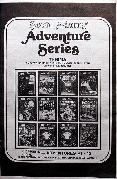 Front Cover for Adventure Series (TI-99/4A) (Envelope)