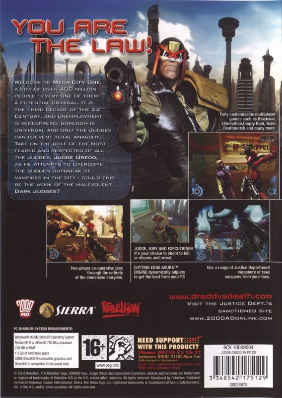 Back Cover for Judge Dredd: Dredd vs Death (Windows)