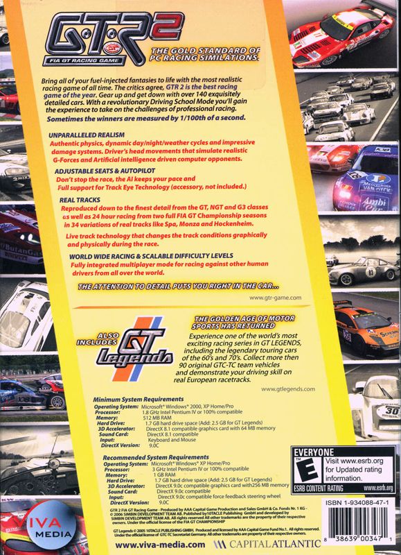 Back Cover for GTR 2: FIA GT Racing Game - Game of the Year (Windows)