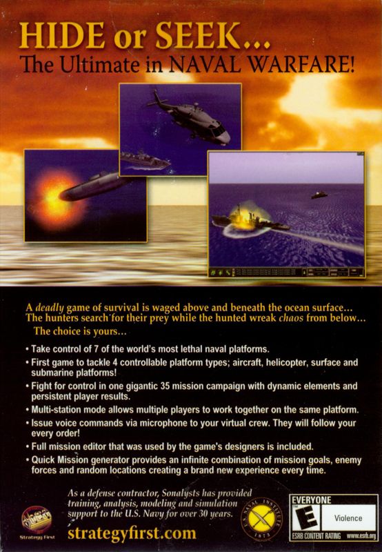 Back Cover for Dangerous Waters (Windows) (Strategy First release)