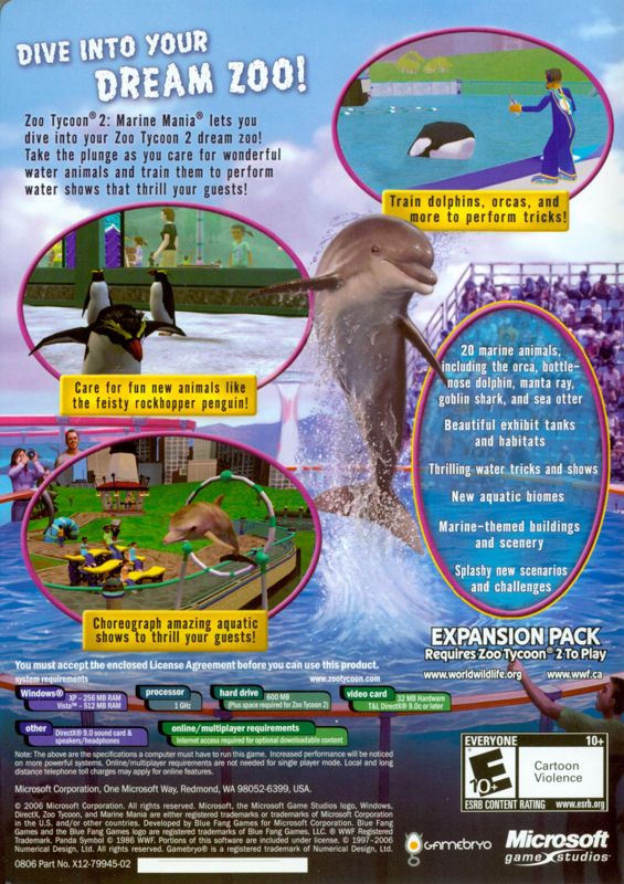 Other for Zoo Tycoon 2: Marine Mania (Windows): Keep Case - Back