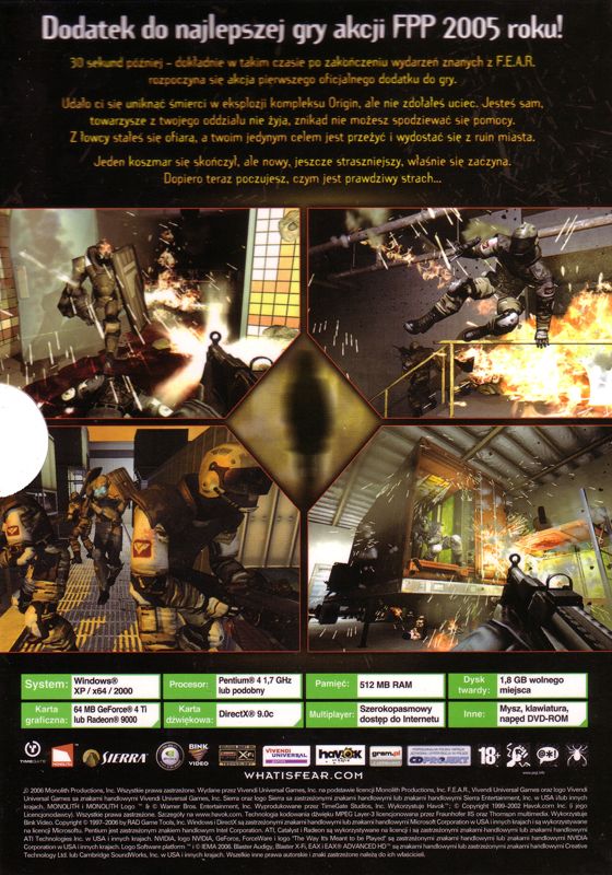 Back Cover for F.E.A.R.: Extraction Point (Windows)