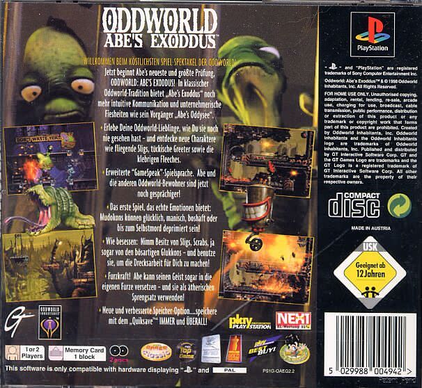 Oddworld Abes Exoddus Cover Or Packaging Material Mobygames