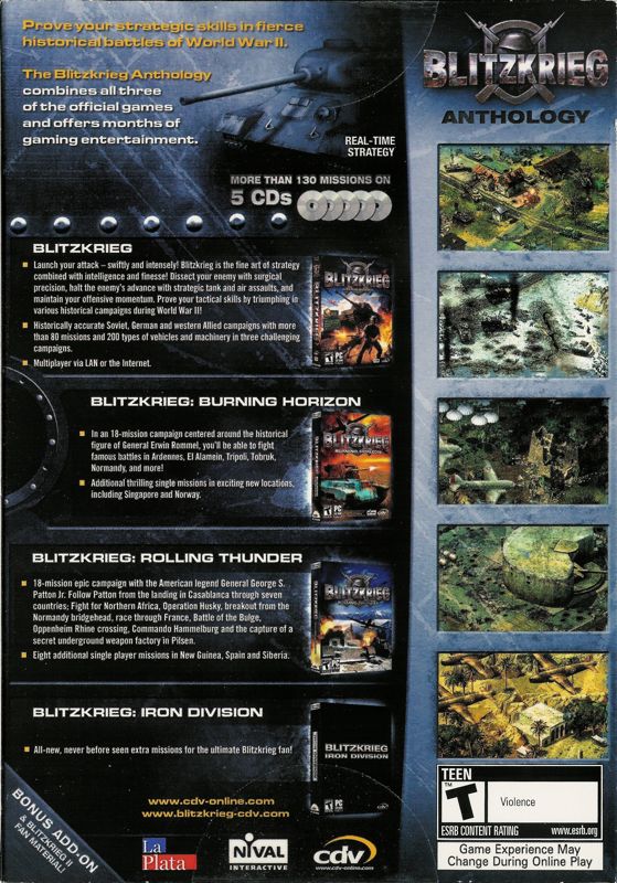 Back Cover for Blitzkrieg: Anthology (Windows)