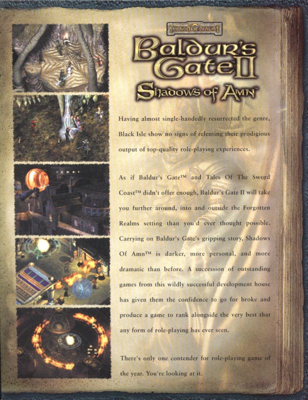 Inside Cover for Baldur's Gate II: Shadows of Amn (Windows): Right Flap