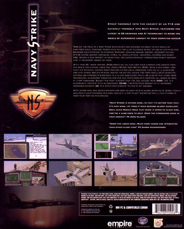 Back Cover for Navy Strike (DOS)