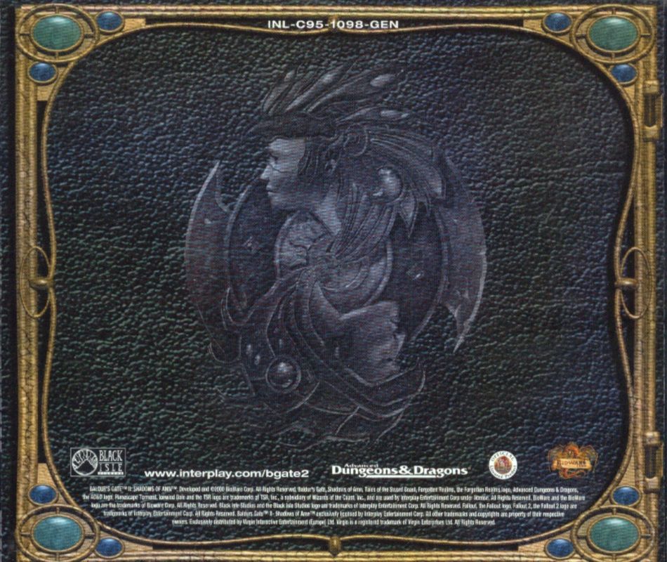 Other for Baldur's Gate II: Shadows of Amn (Windows): Jewel Case - Back Cover