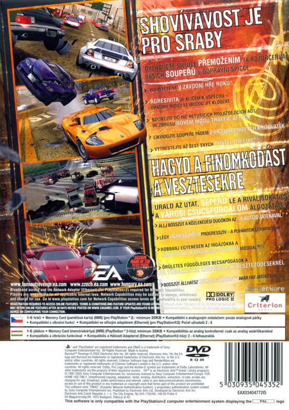 Back Cover for Burnout: Revenge (PlayStation 2)