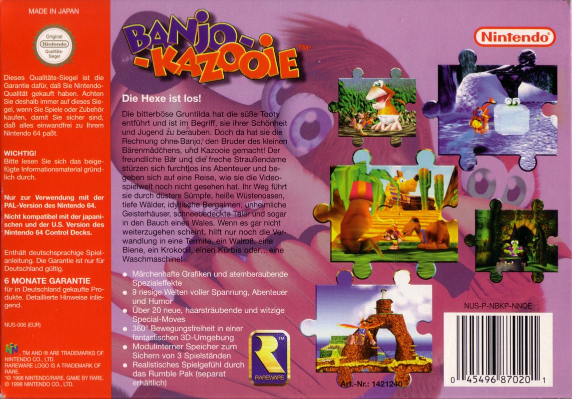 BanjoKazooie cover or packaging material MobyGames
