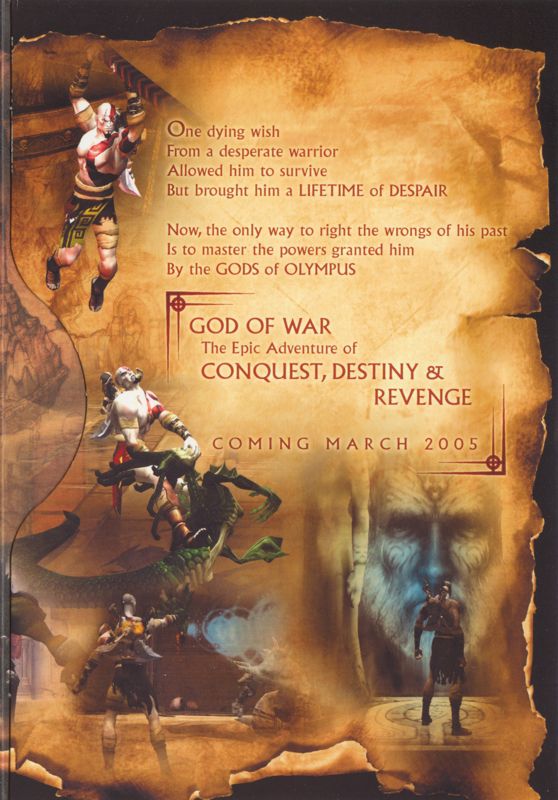 Inside Cover for God of War (PlayStation 2) (Demo Disk Release): Right