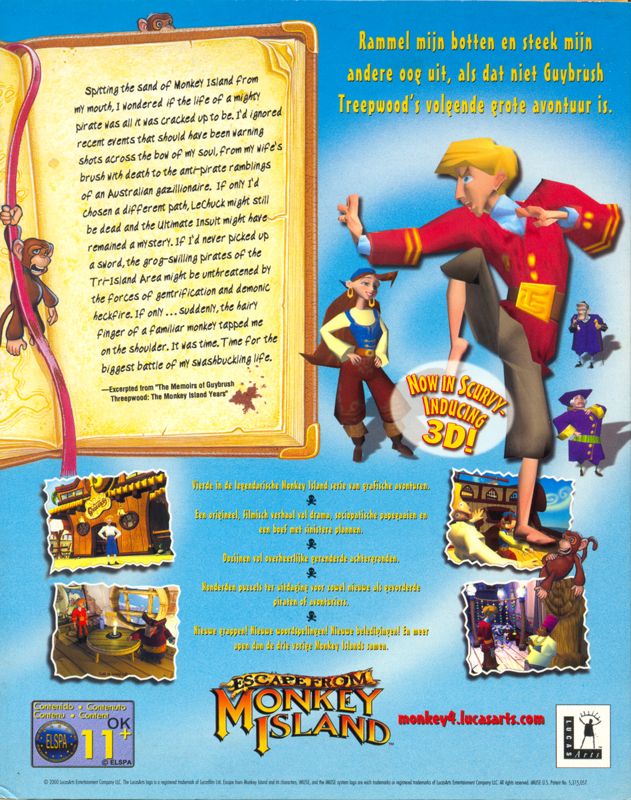 Back Cover for Escape from Monkey Island (Windows)