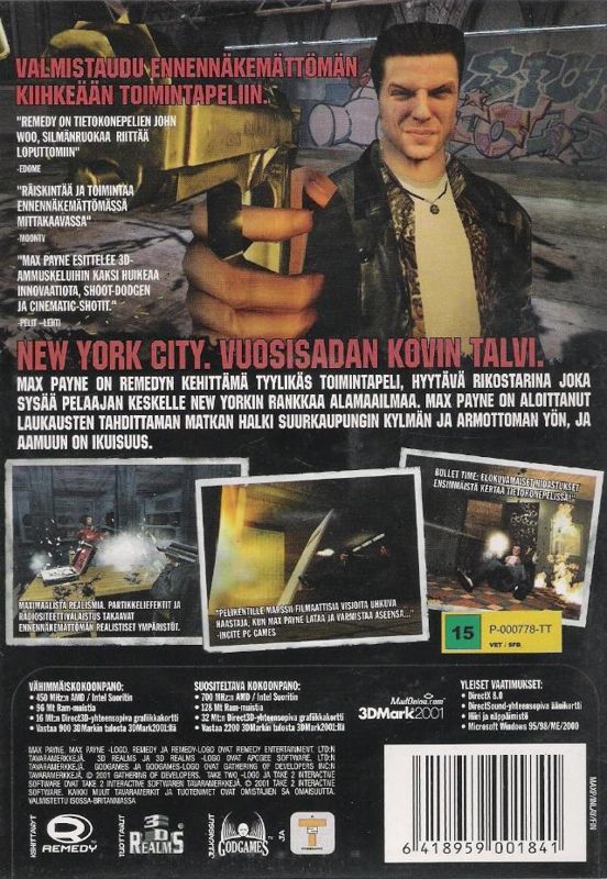 Back Cover for Max Payne (Windows)
