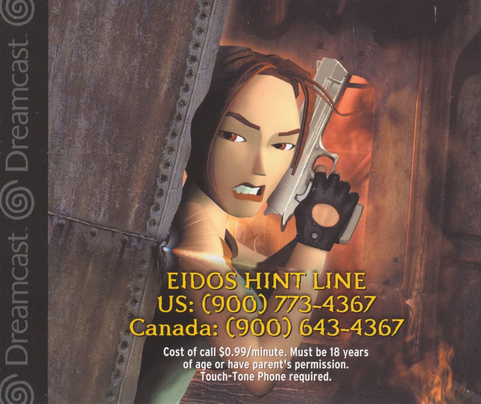Inside Cover for Tomb Raider: Chronicles (Dreamcast): Jewel Case