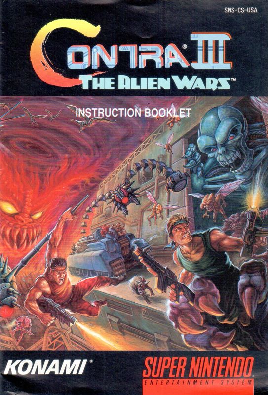 Manual for Contra III: The Alien Wars (SNES): Front