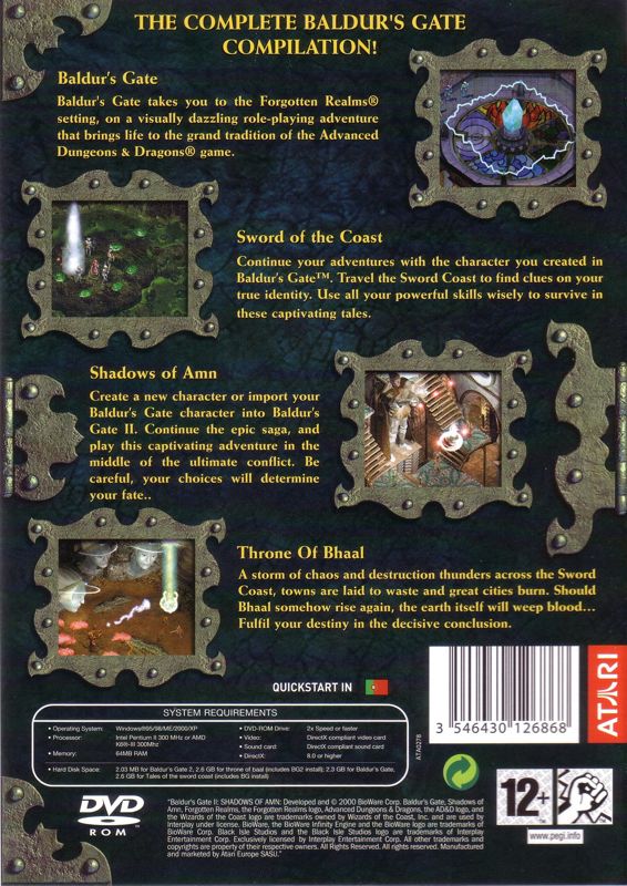 Baldur S Gate 4 In 1 Boxset Cover Or Packaging Material Mobygames