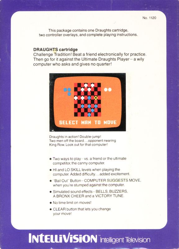 Back Cover for Checkers (Intellivision)