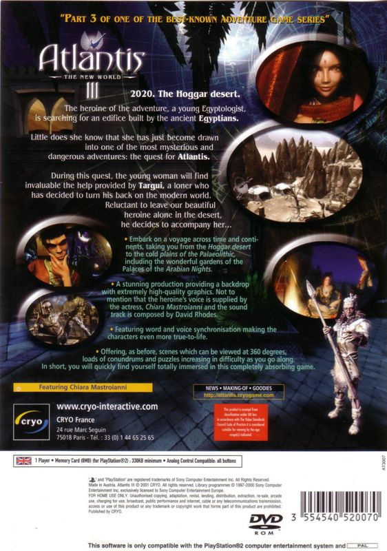 Back Cover for Beyond Atlantis II (PlayStation 2)