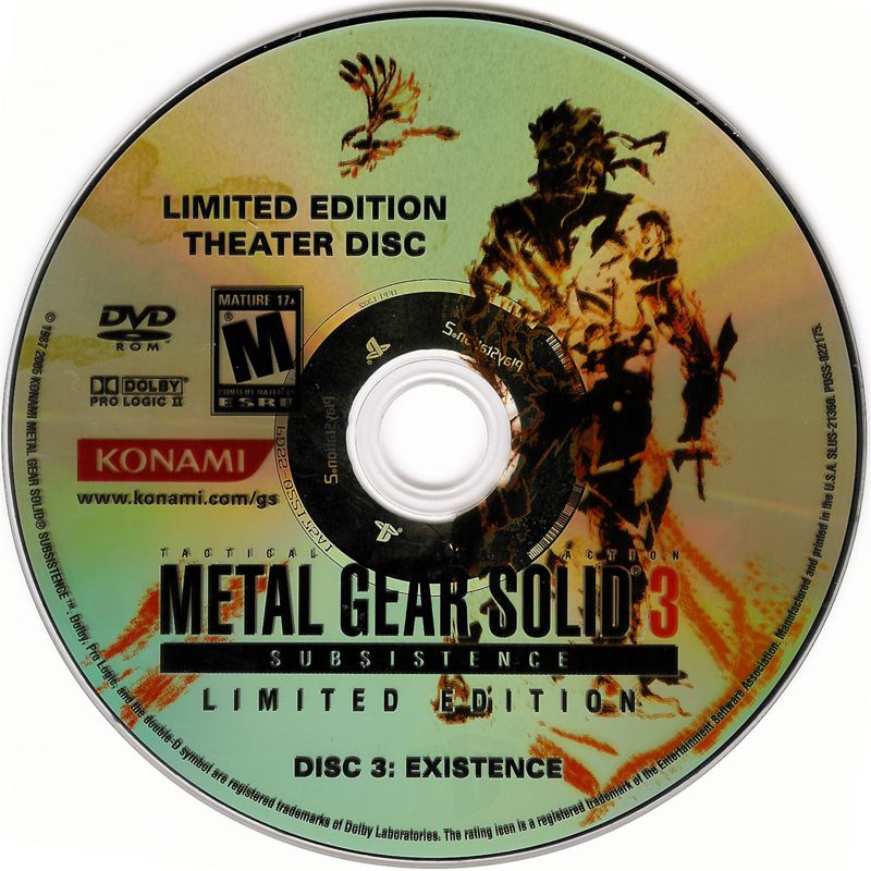 Extras for Metal Gear Solid 3: Subsistence (Limited Edition) (PlayStation 2): Existence - Media