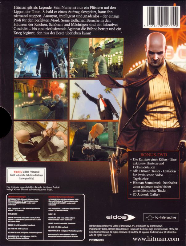 Back Cover for Hitman: Blood Money (Collector's Edition) (Windows)