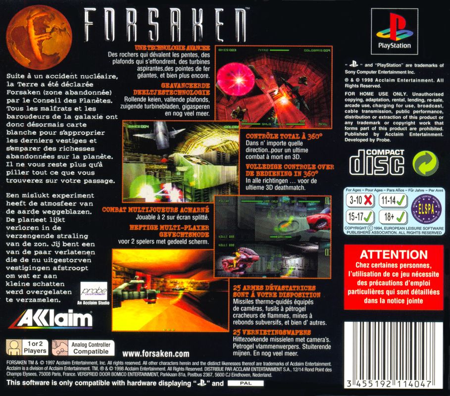 Forsaken cover or packaging material - MobyGames