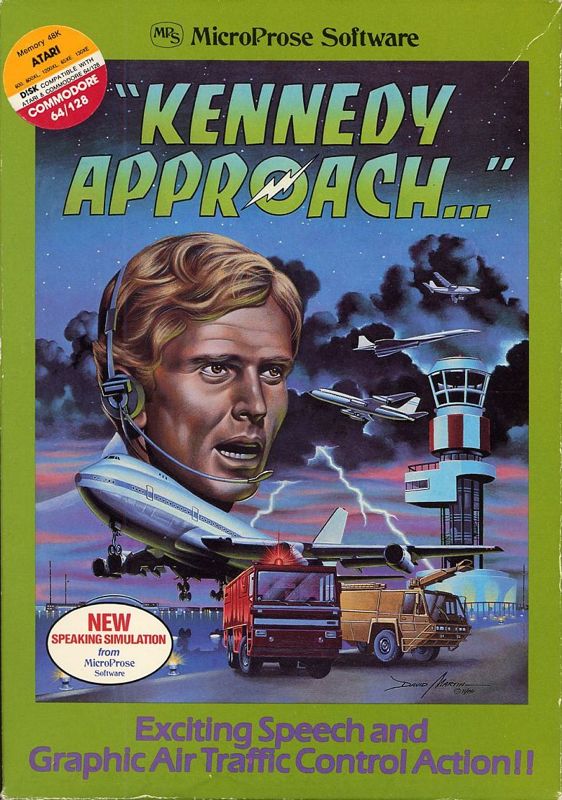 Front Cover for Kennedy Approach (Atari 8-bit and Commodore 64): first release in soft cardboard box