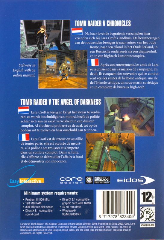 Other for Lara Croft: Tomb Raider Collection (DOS and Windows): Tomb Raider V & VI - Keep Case - Back