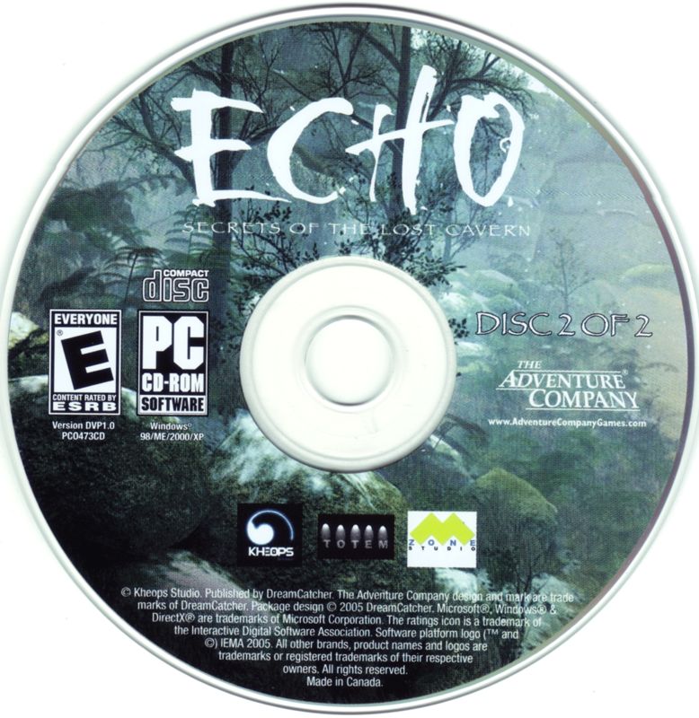 Media for Echo: Secrets of the Lost Cavern (Windows): Disc 2