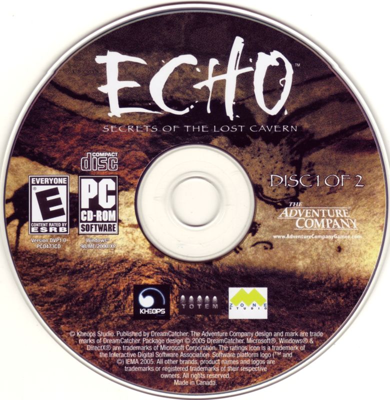 Media for Echo: Secrets of the Lost Cavern (Windows): Disc 1