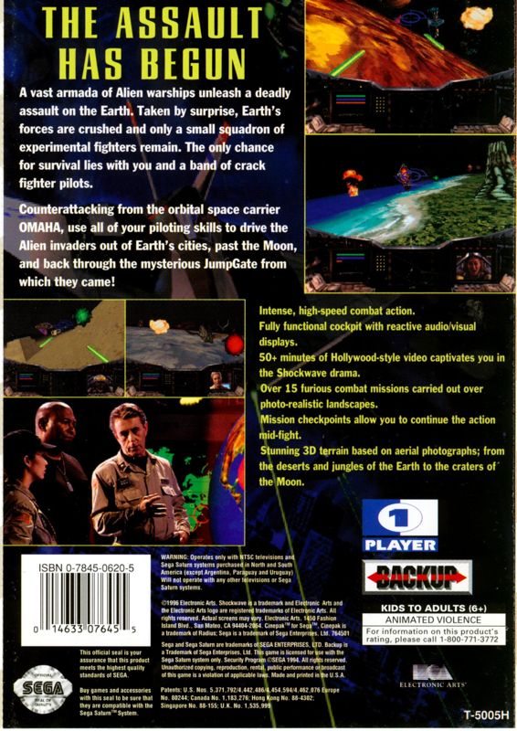 Back Cover for Shockwave Assault (SEGA Saturn)