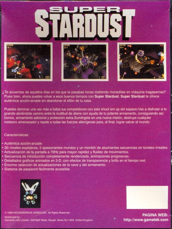Back Cover for Super Stardust (DOS)