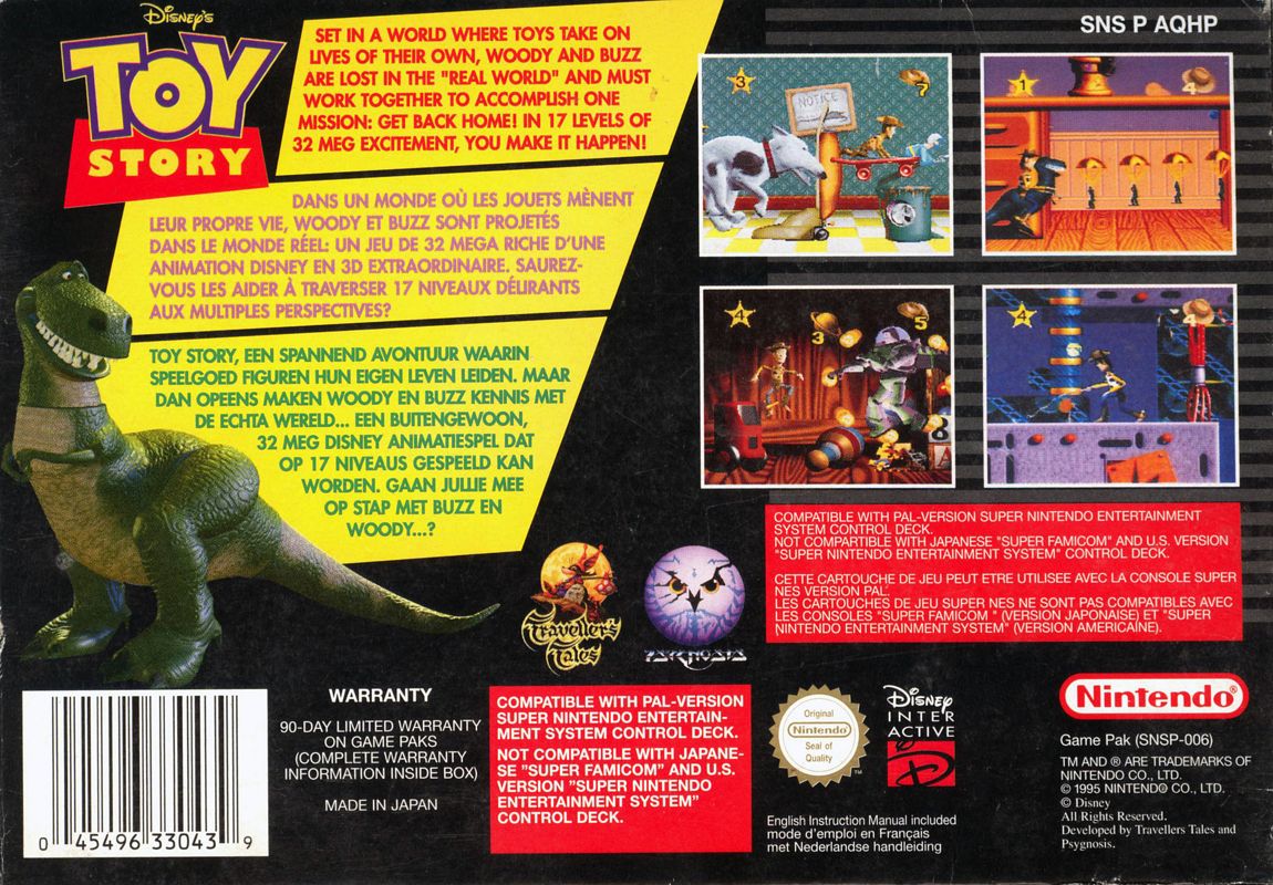 Back Cover for Disney's Toy Story (SNES)