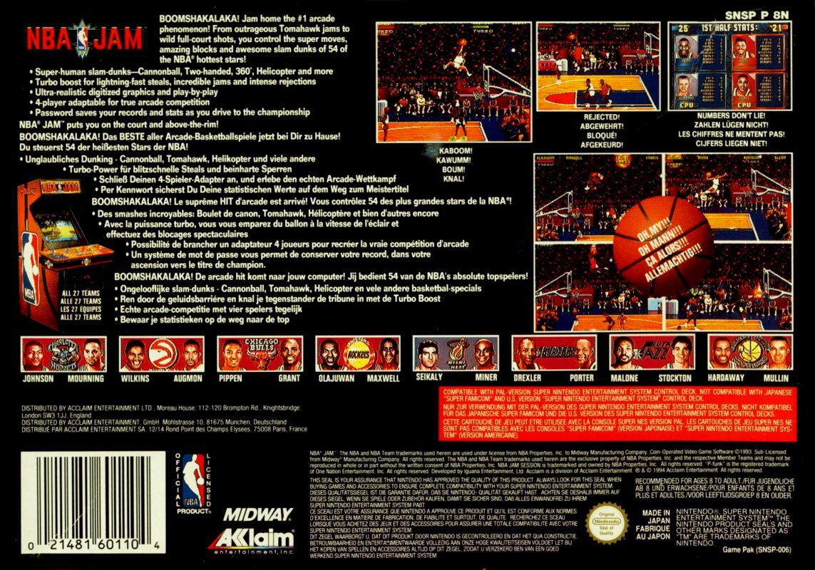 Back Cover for NBA Jam (SNES)
