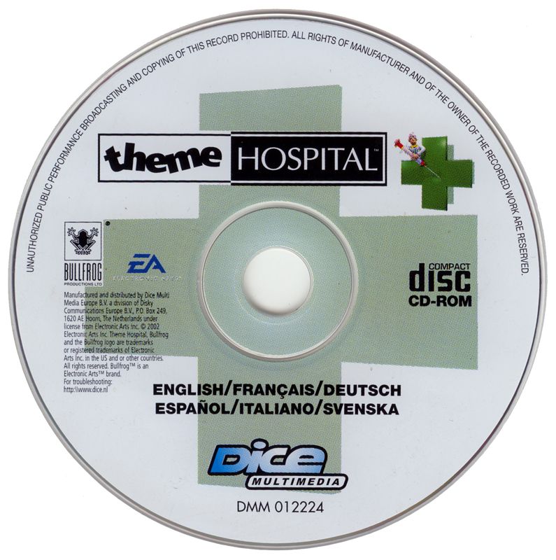 Media for Theme Hospital (DOS and Windows) (Dice Multimedia release)