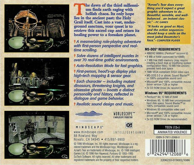 Other for Azrael's Tear (DOS): Jewel Case - Back