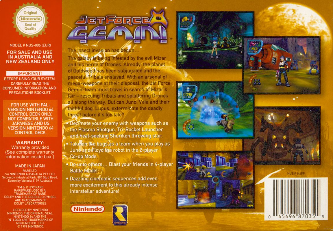 Back Cover for Jet Force Gemini (Nintendo 64)