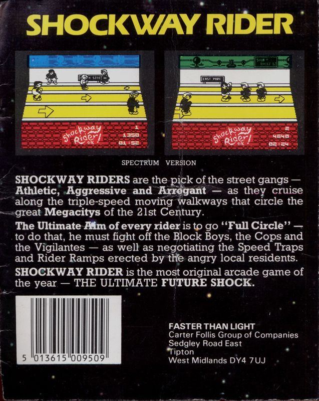 Back Cover for Shockway Rider (Commodore 64)