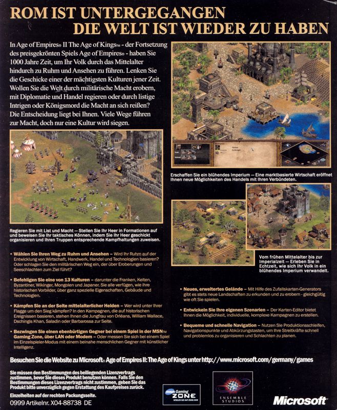 Back Cover for Age of Empires II: The Age of Kings (Windows)