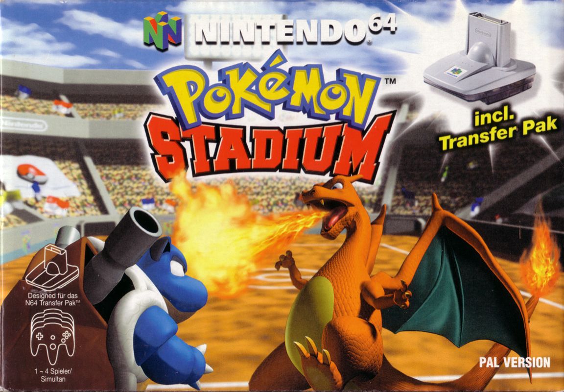 Front Cover for Pokémon Stadium (Nintendo 64) (Transfer Pak included)