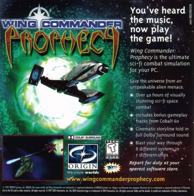 Soundtrack for Wing Commander: Prophecy (Special Edition) (Windows): Jewel Case - Left Inlay