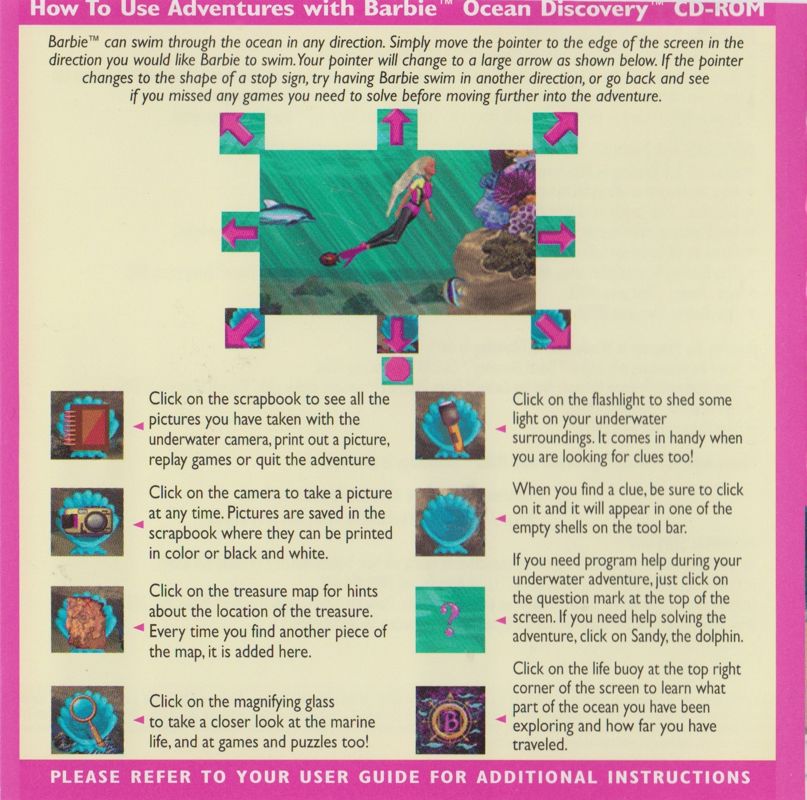 Other for Adventures with Barbie: Ocean Discovery (Windows 3.x): Jewel case - inside
