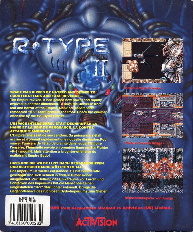 Back Cover for R-Type II (Amiga)