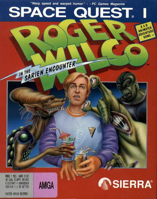 Front Cover for Space Quest I: Roger Wilco in the Sarien Encounter (Amiga)