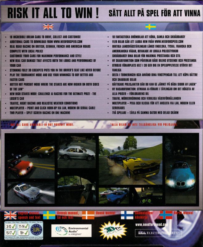 Back Cover for Need for Speed: High Stakes (Windows)