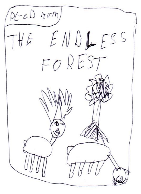 Front Cover for The Endless Forest (Windows) (As a downloadable game, there is no box cover art. This is however a concept sketch of what it could look like. Drawn by Michael's son, Marcel Samyn )
