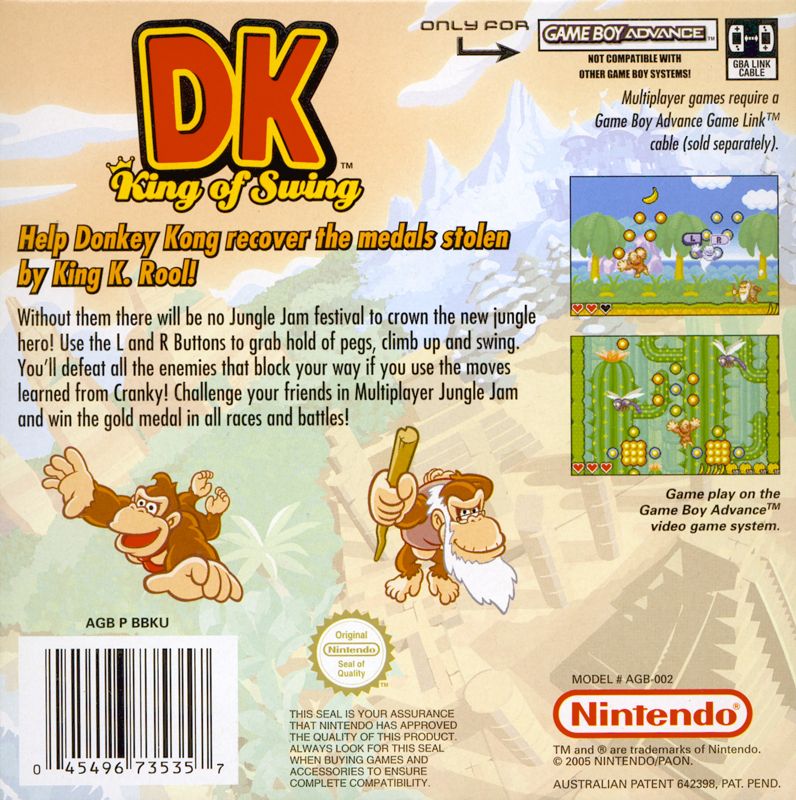 Back Cover for DK: King of Swing (Game Boy Advance)